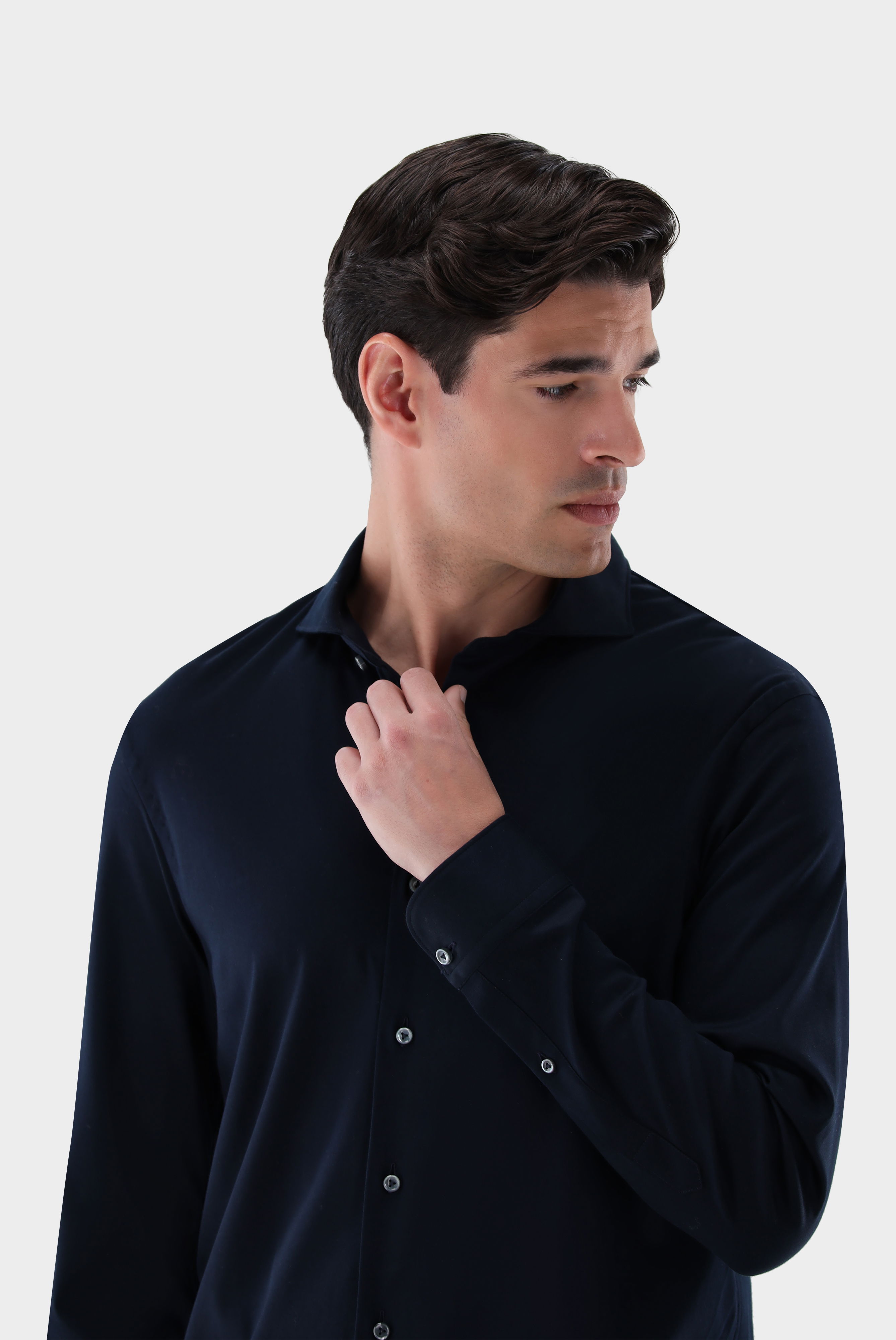 Jersey Hemden+Jersey Hemd aus Schweizer Baumwolle Slim Fit+20.1682.UC.180031.790.XS