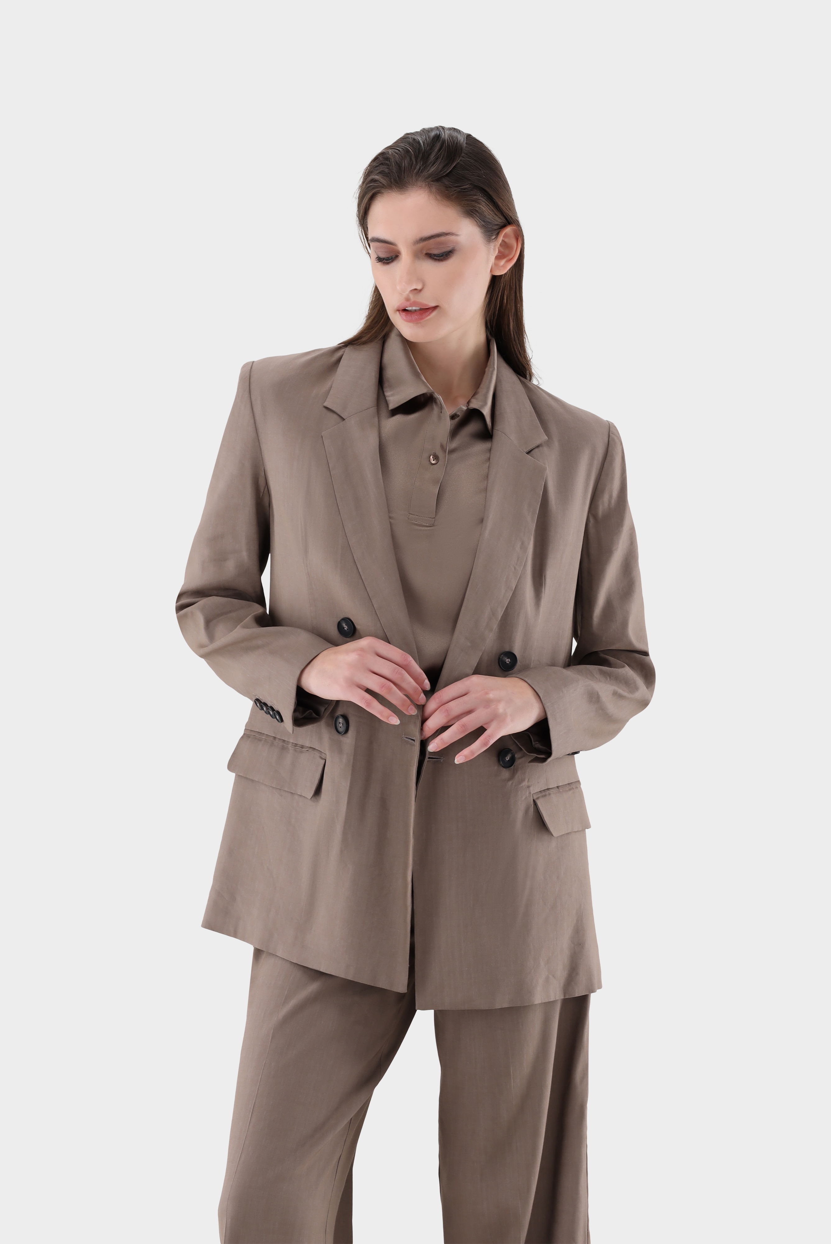 Blazer doppelreihig mit Leinen