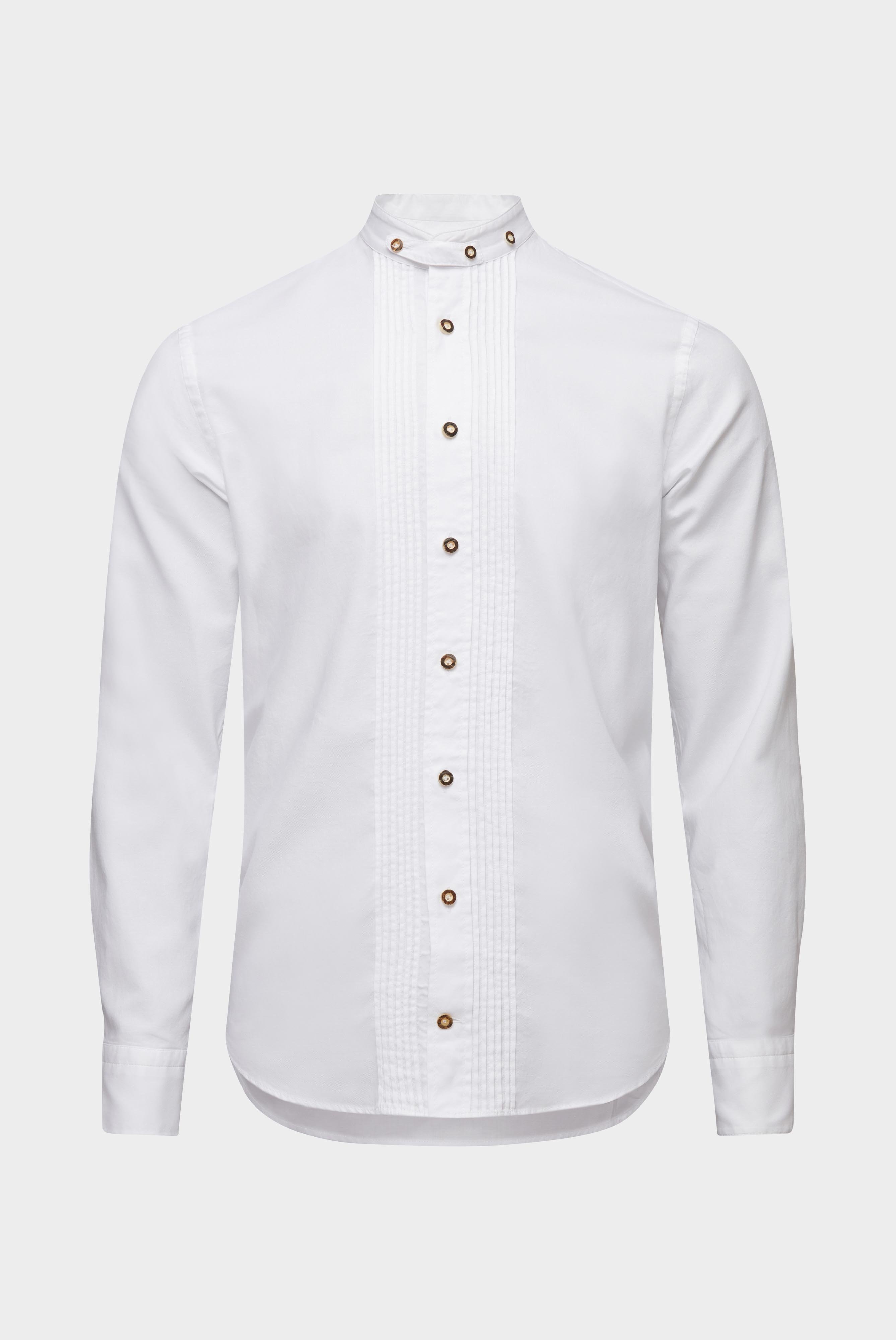 Plain Pin Point Oxford Pleated Traditional Shirt