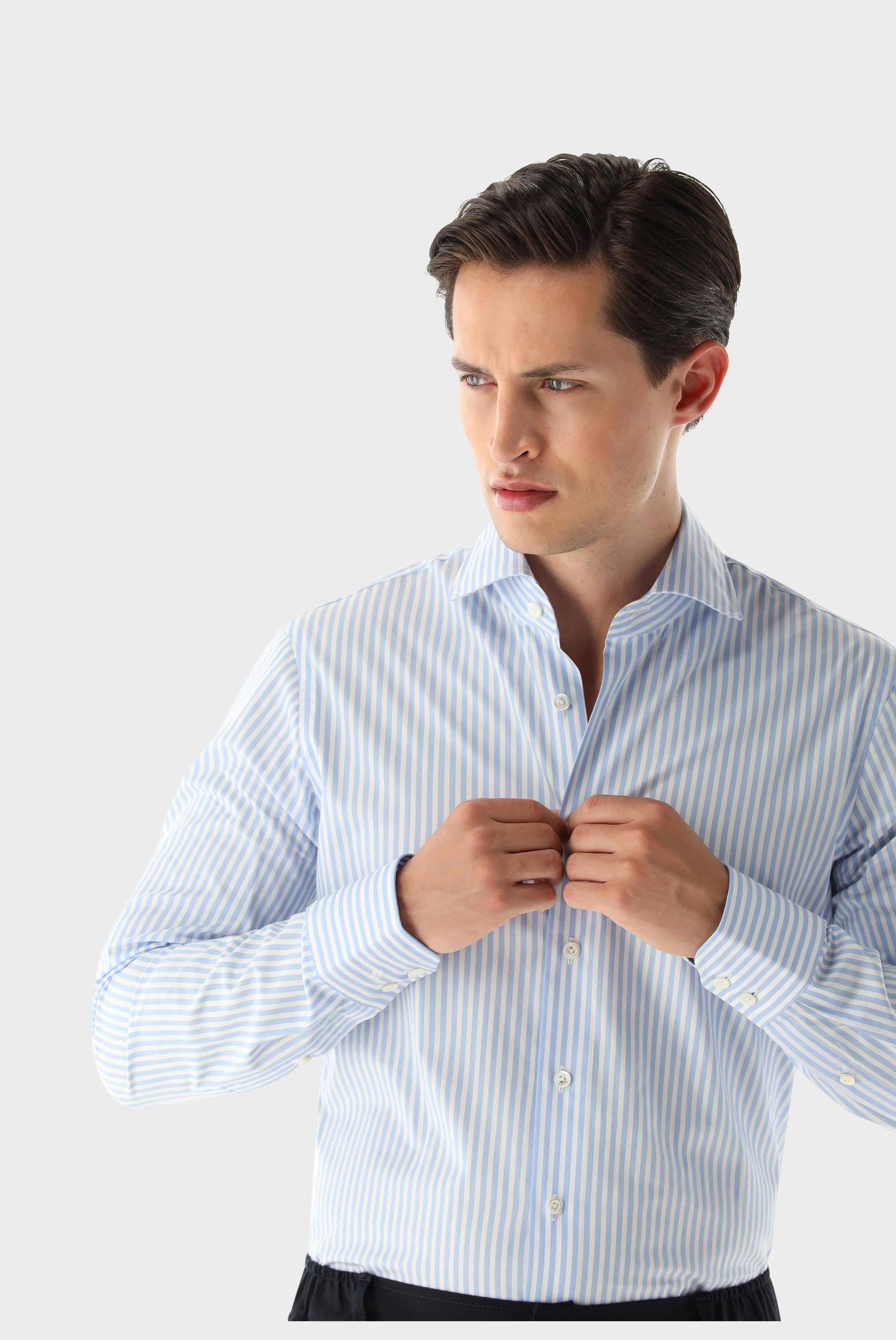 Business Shirts+Striped Twill Shirt Slim Fit+20.3282.NV.151342.730.41