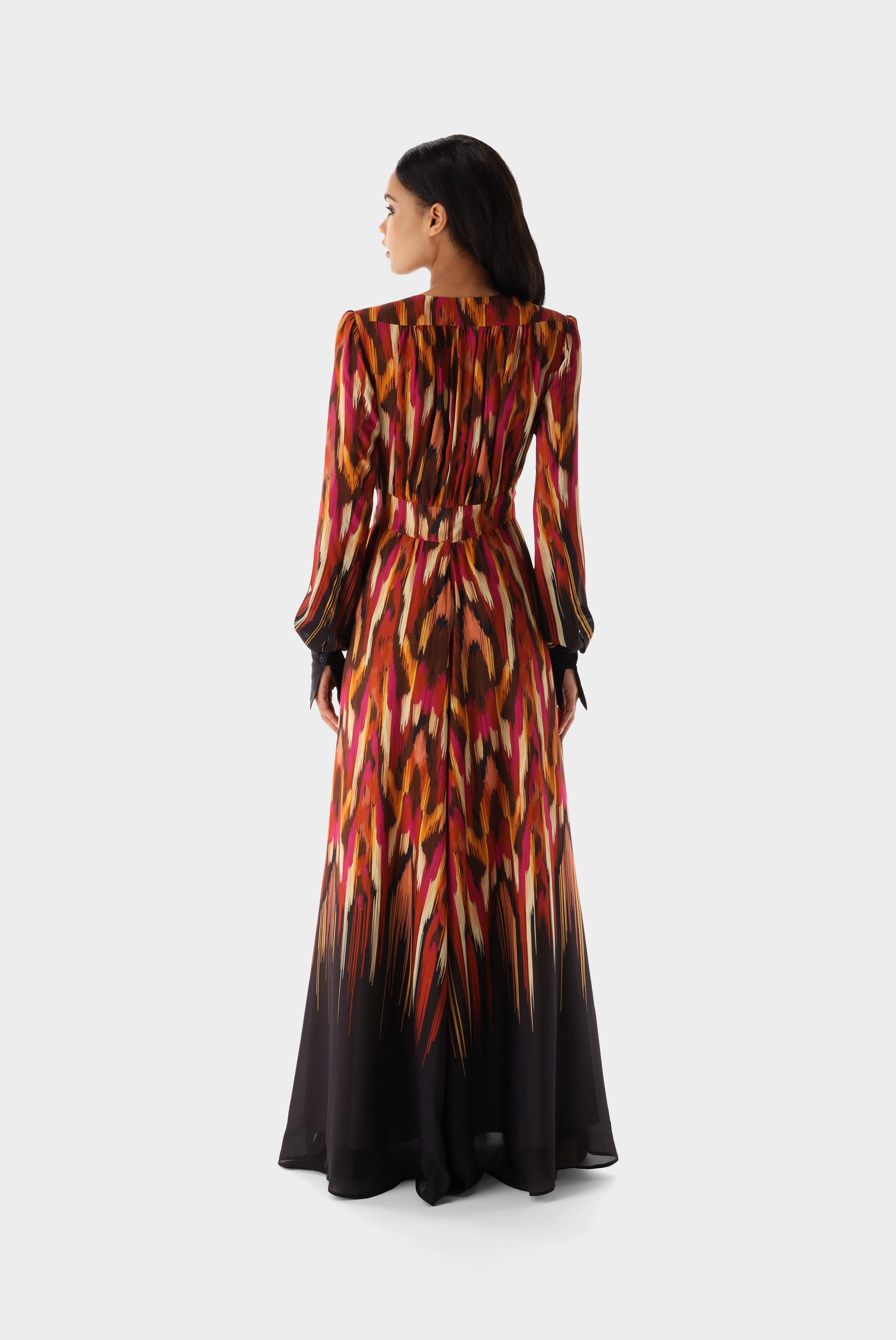 Kleider & Röcke+Maxi-Slip-On-Kleid aus Viskose mit Kunstdruck+05.656H.52.171885.345.34