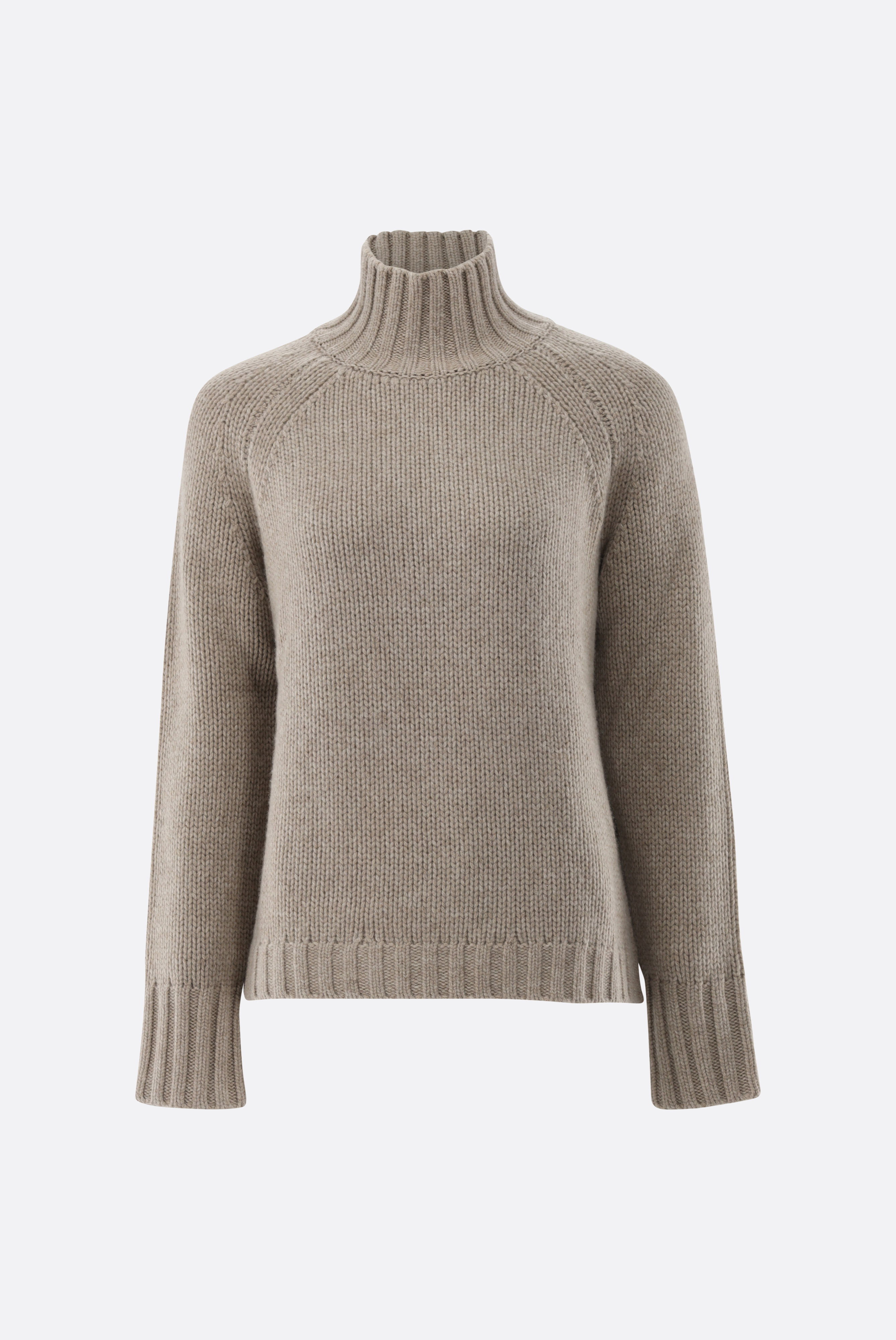 Stehkragenpullover mit Wolle und Kaschmir