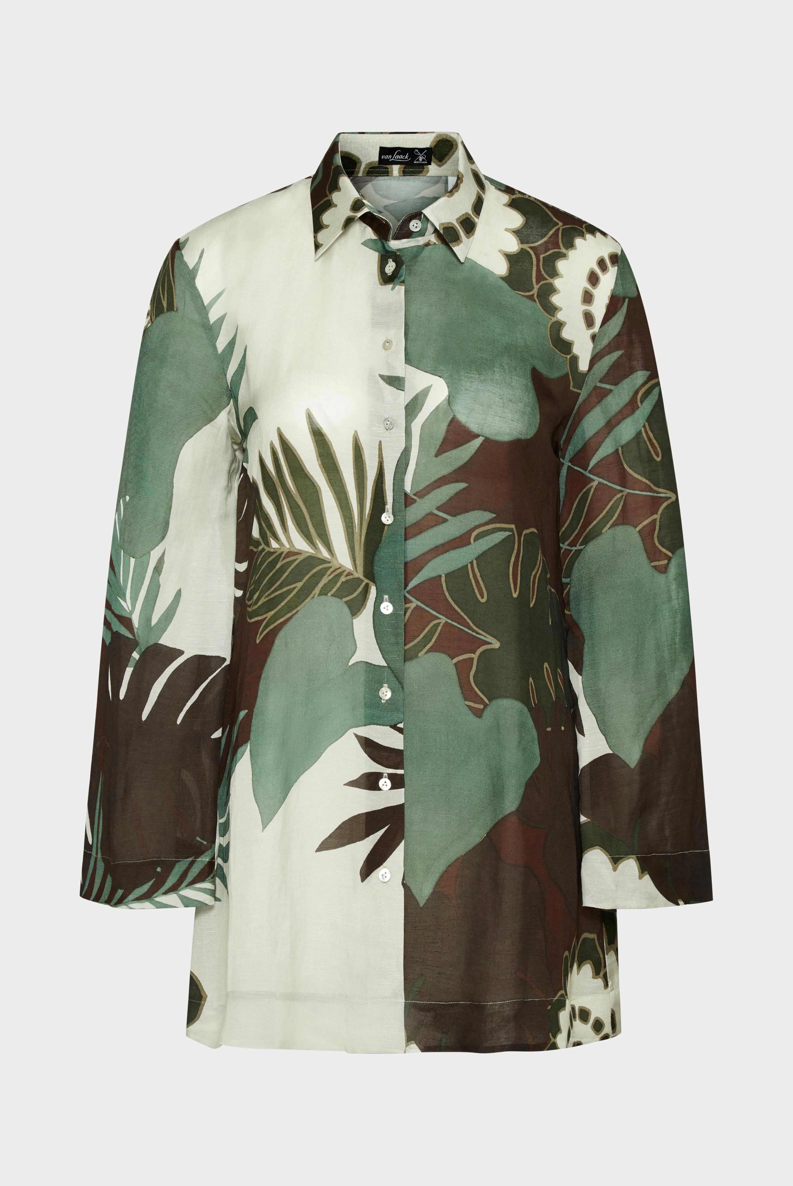 Casual Blouses+Shirt blouse with tropical print+05.525N.07.170423.179.46