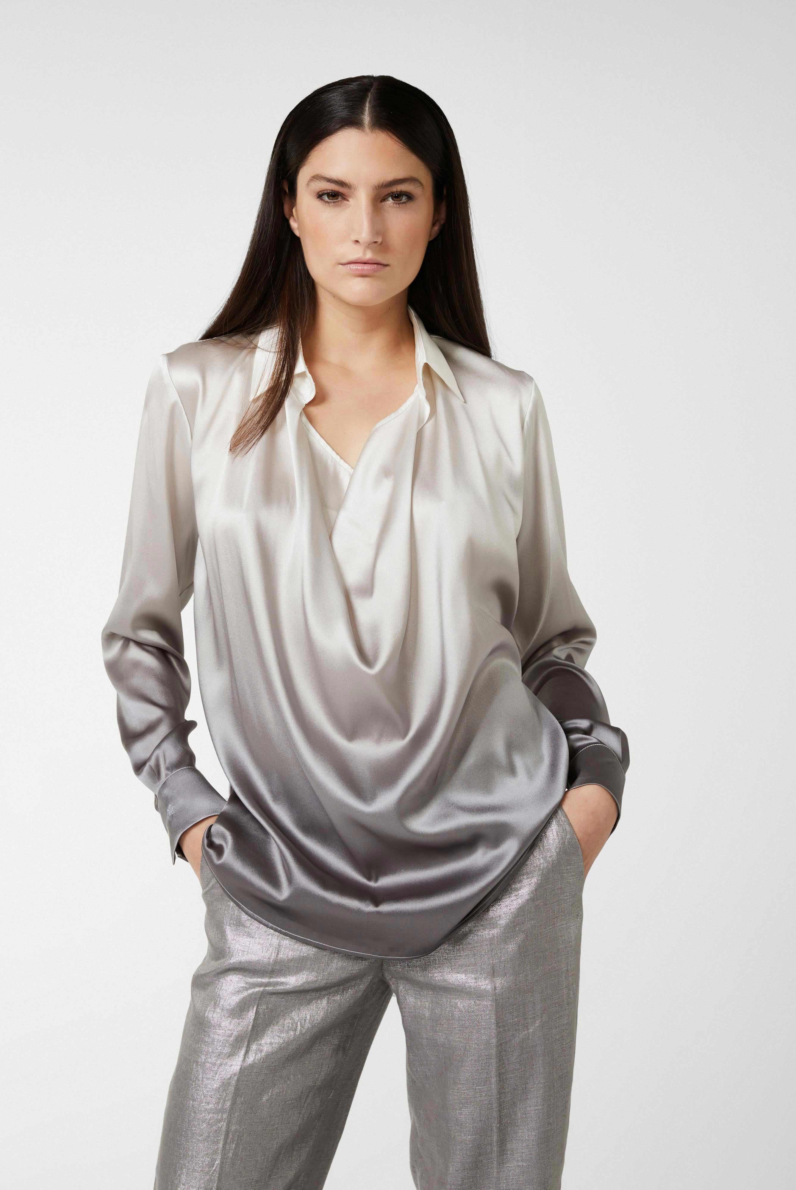 Blouse with cowl neck