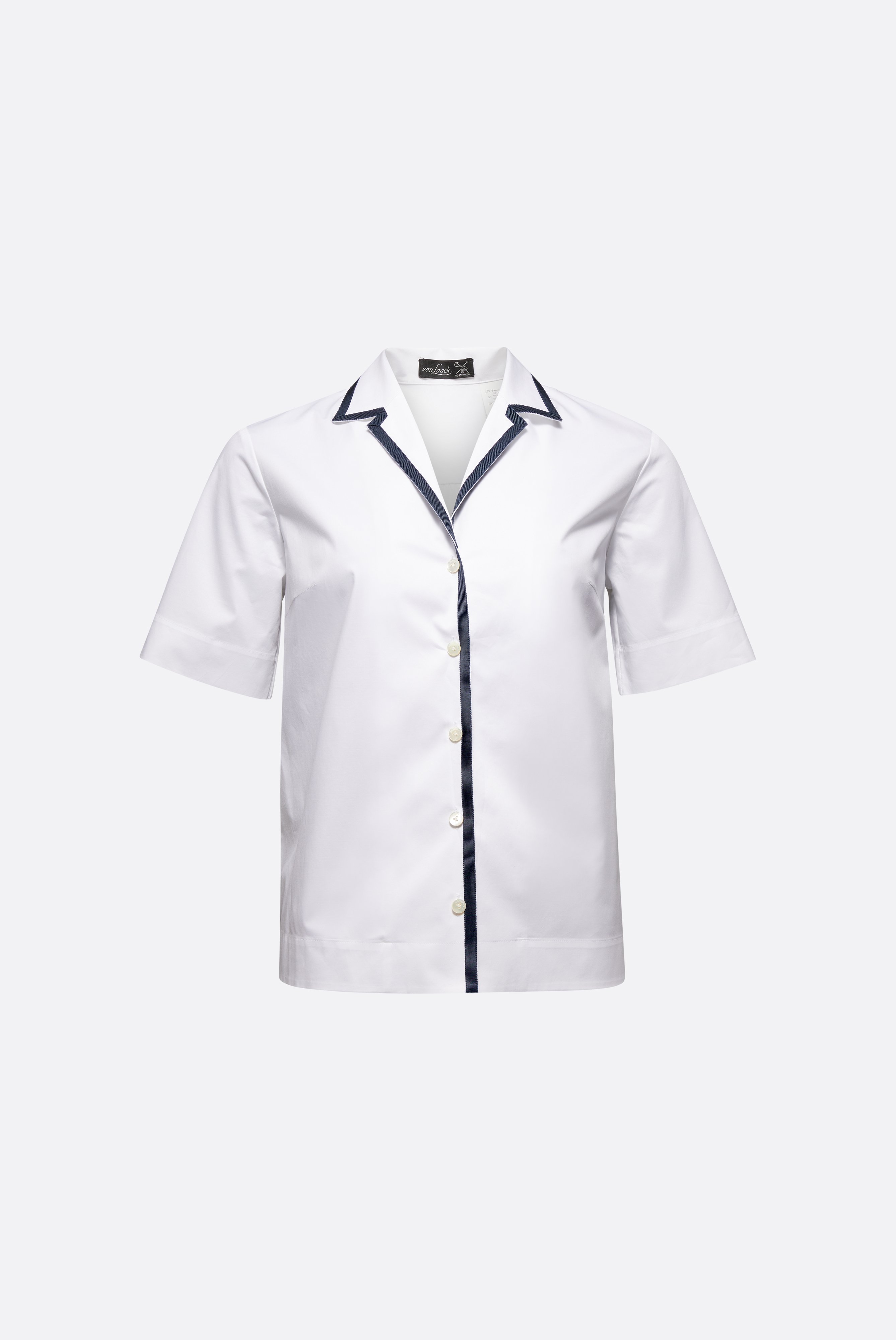 Casual Blouses+Blouse with Camp Collar in Cotton Stretch+05.529C.3Z.H00240.000.32