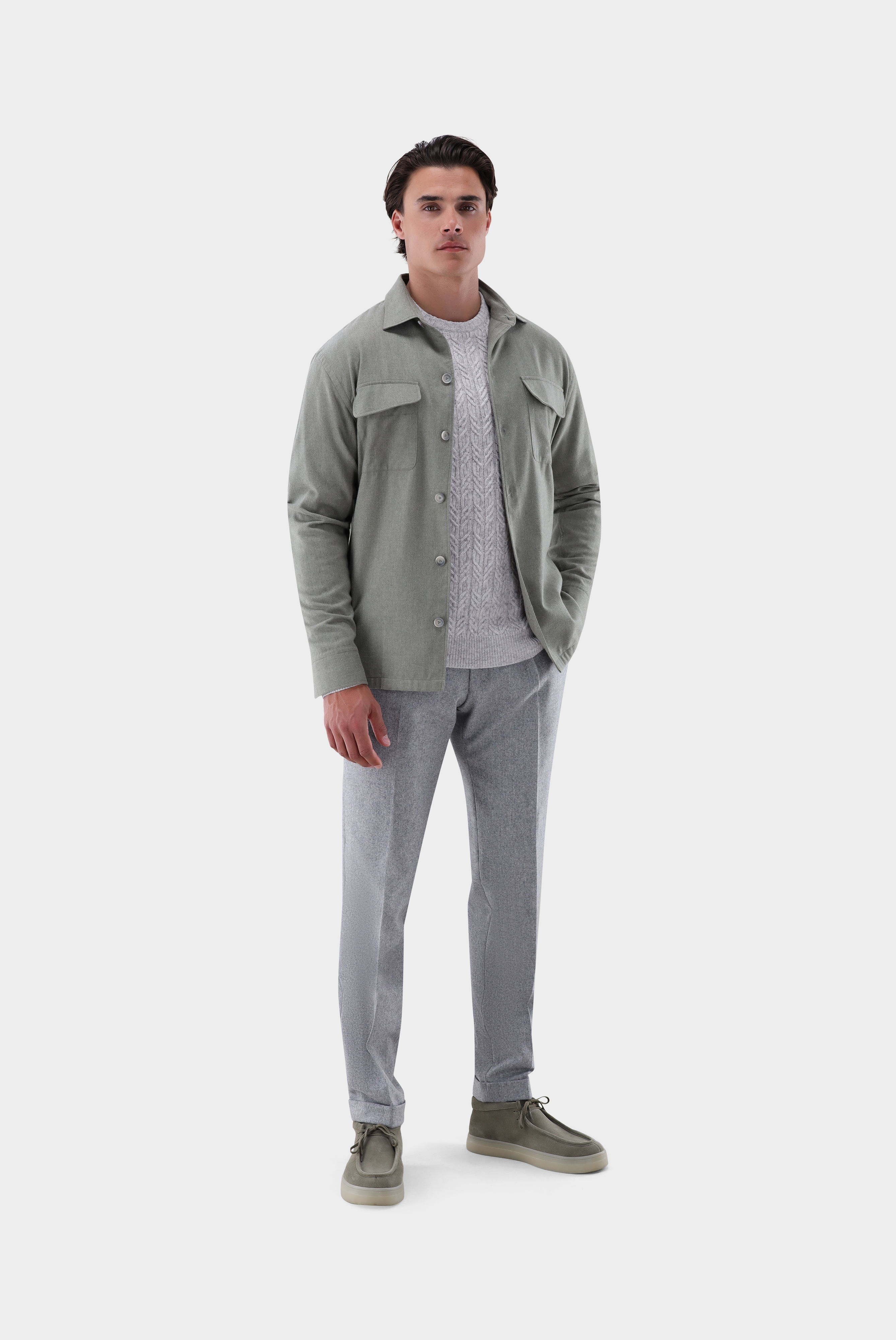 Hemdjacke unifarben mit Brusttaschen günstig online kaufen