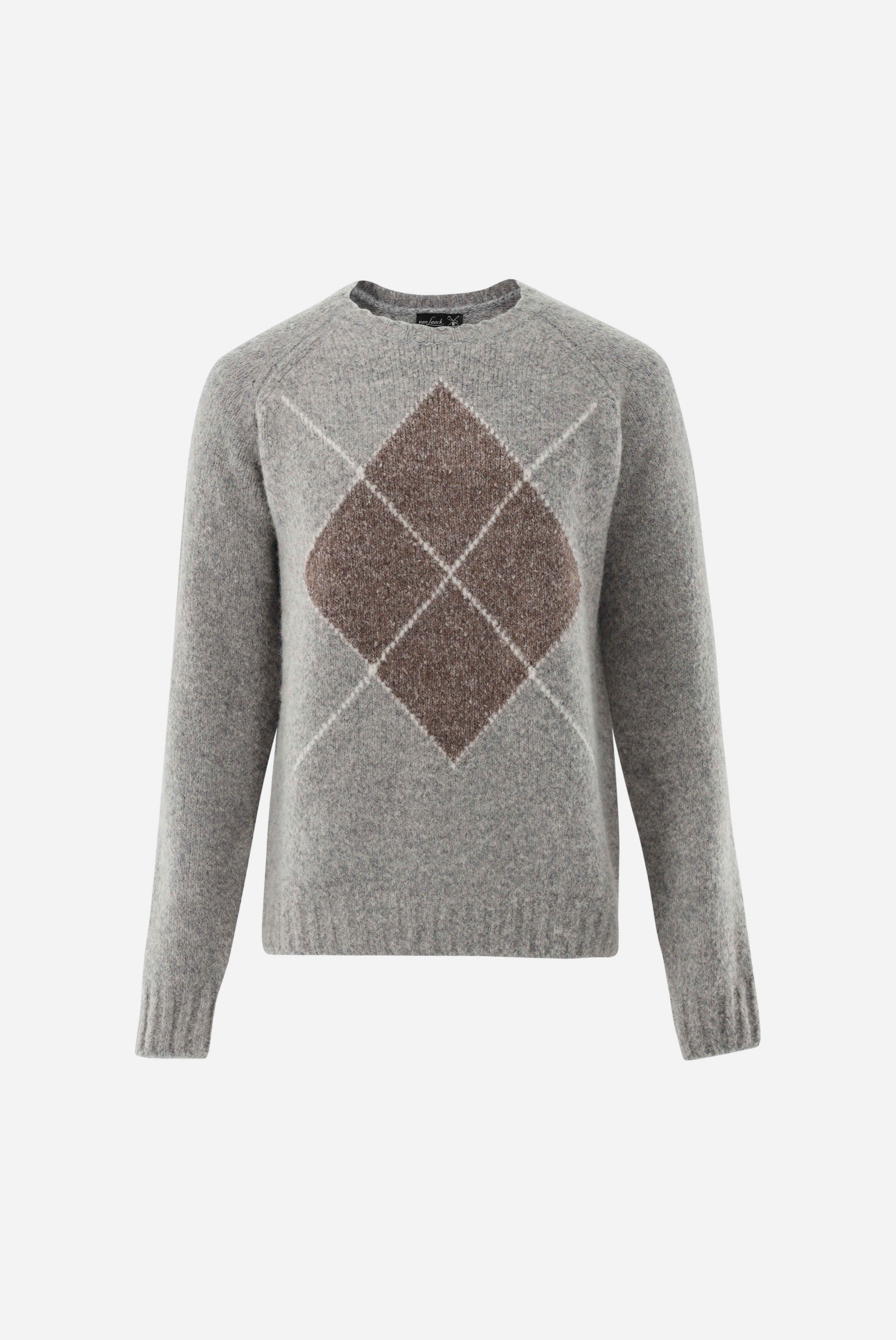 Rundhalspullover mit Argyle-Muster