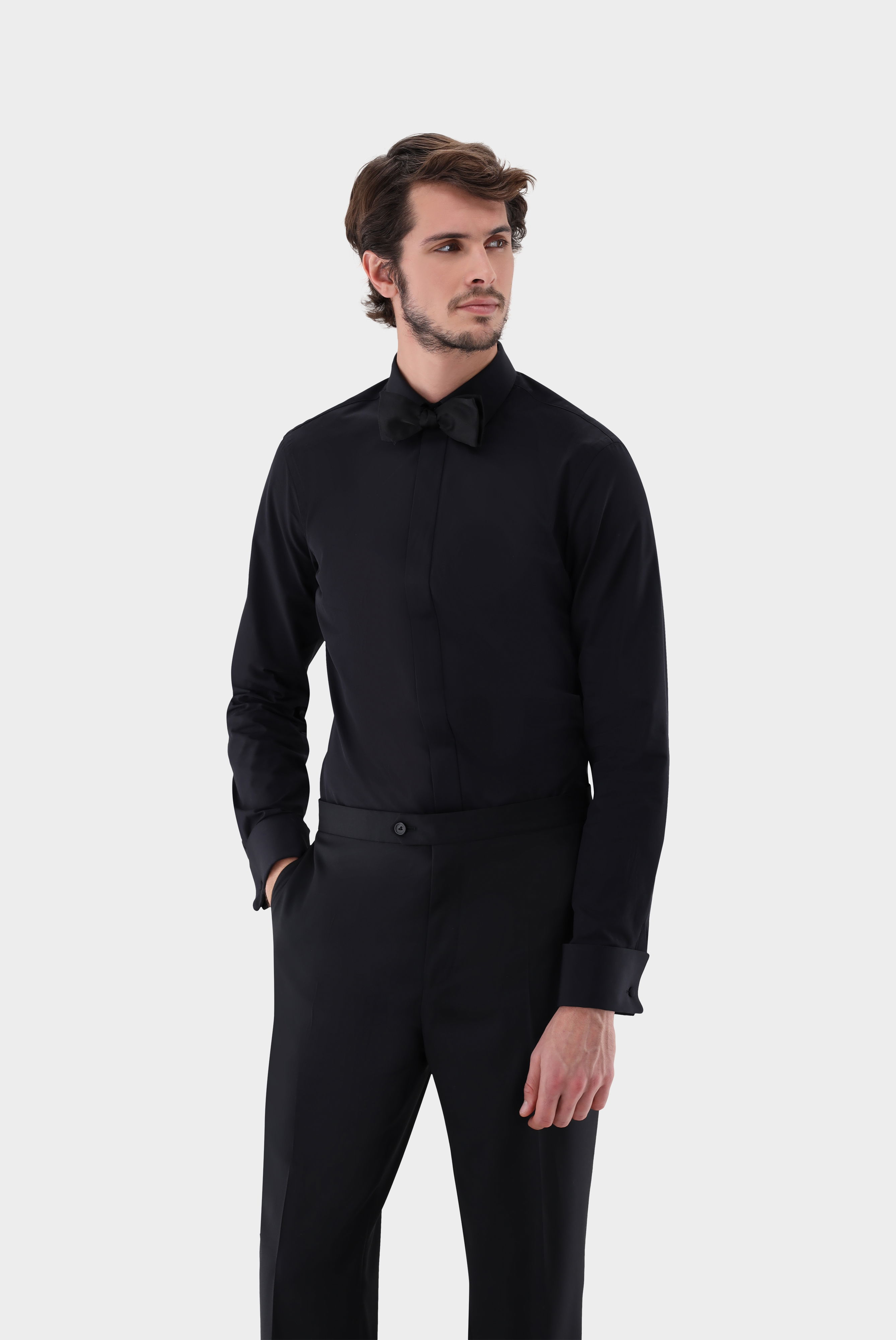 Smokinghemd mit Kentkragen Slim Fit