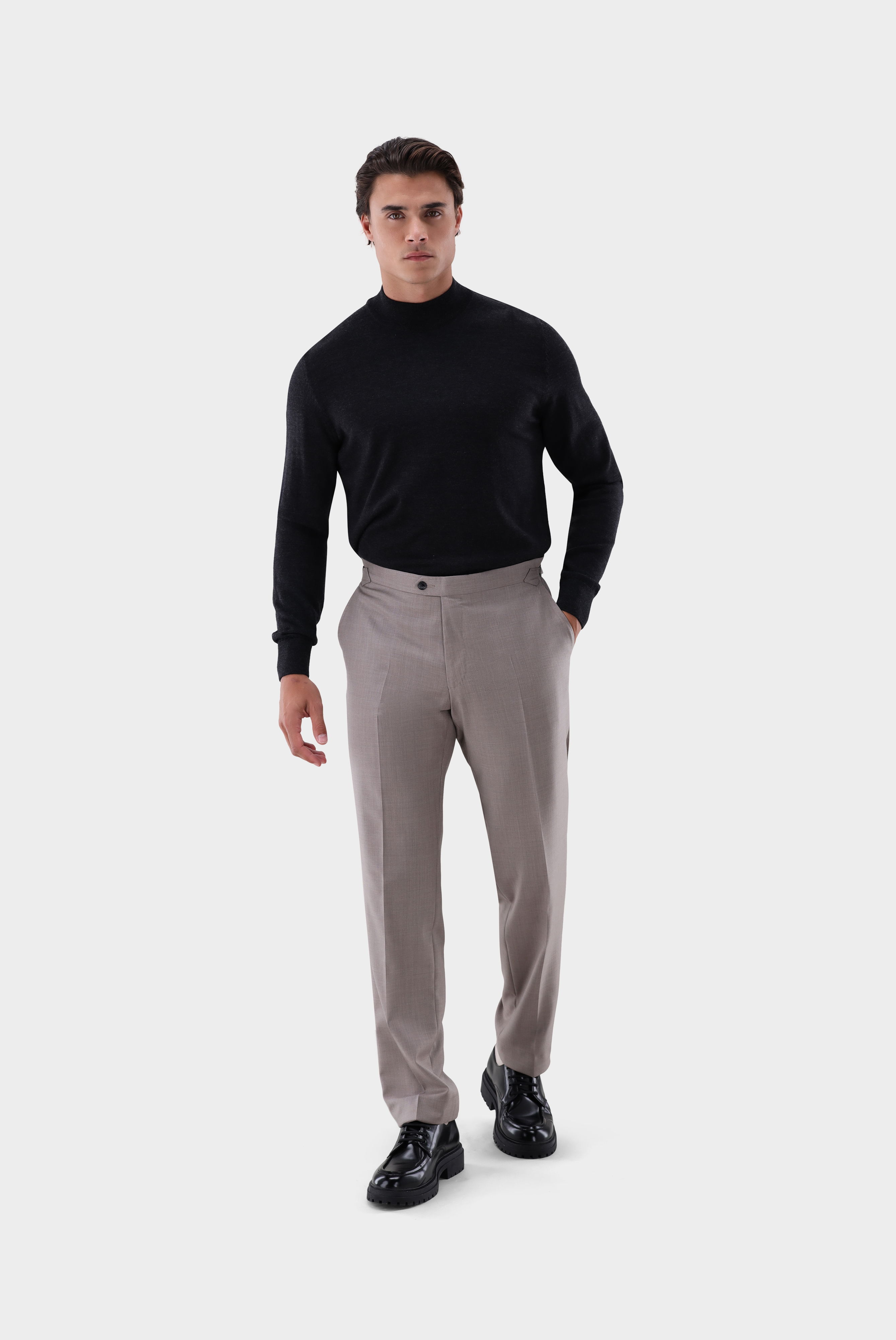 Stehkragenpullover aus Merzerisierter Merinowolle günstig online kaufen