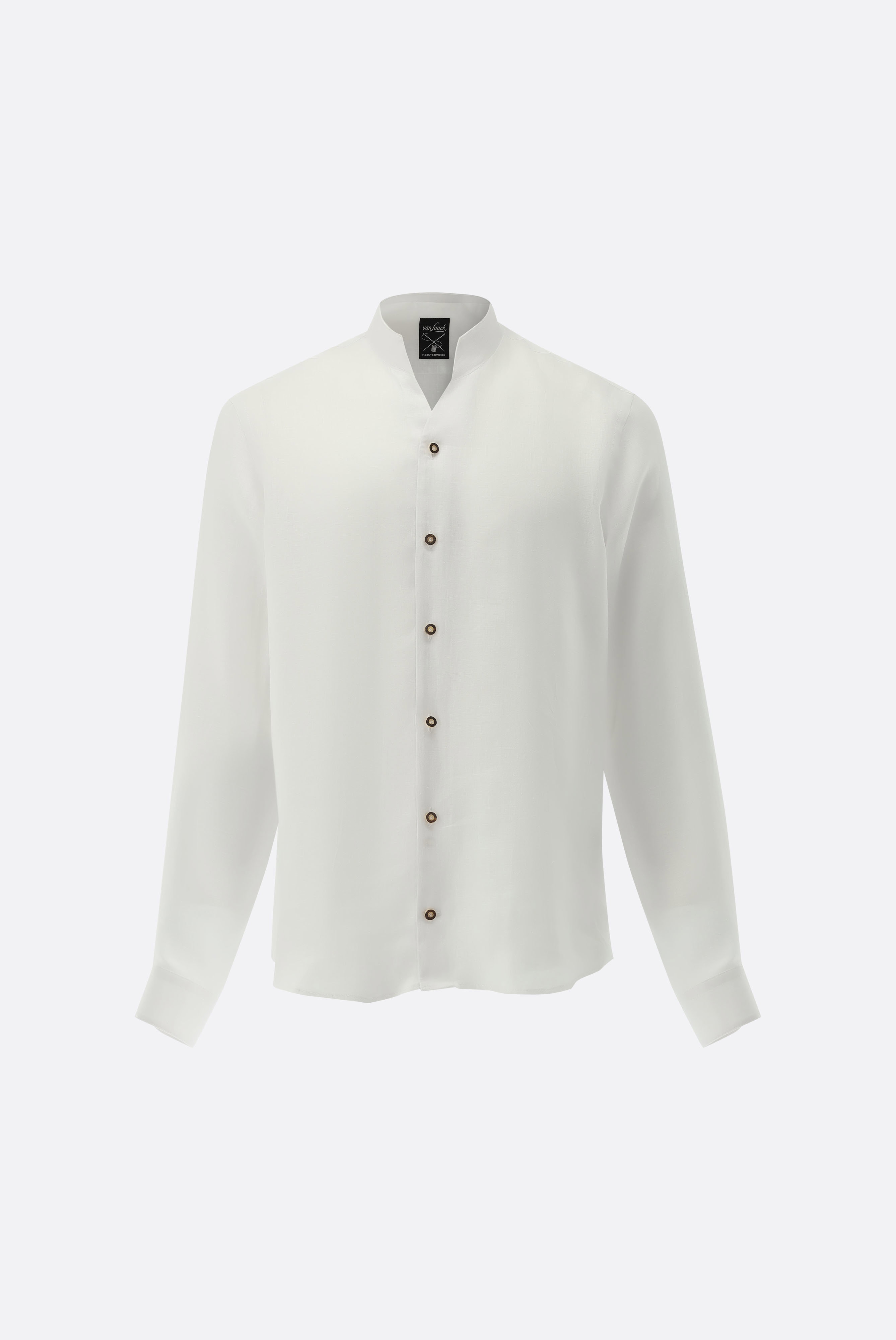 Stand-up collar shirt in linen